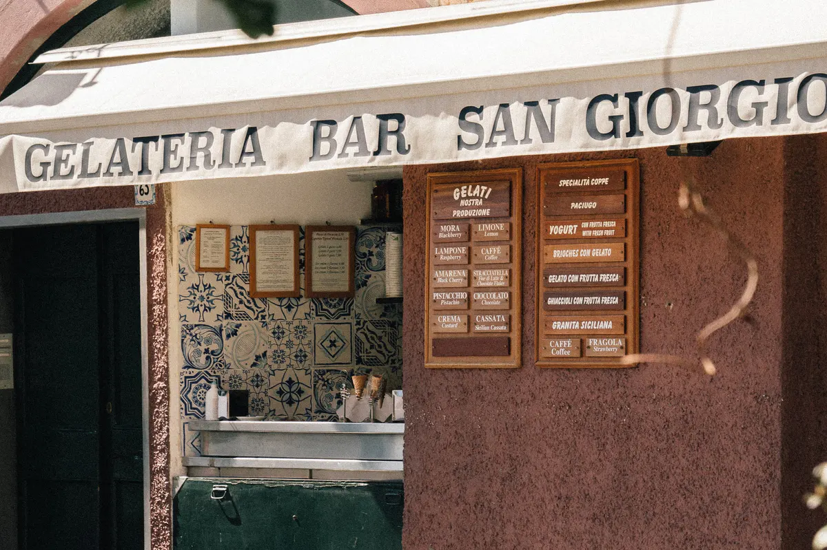Gelateria bar storefront sign