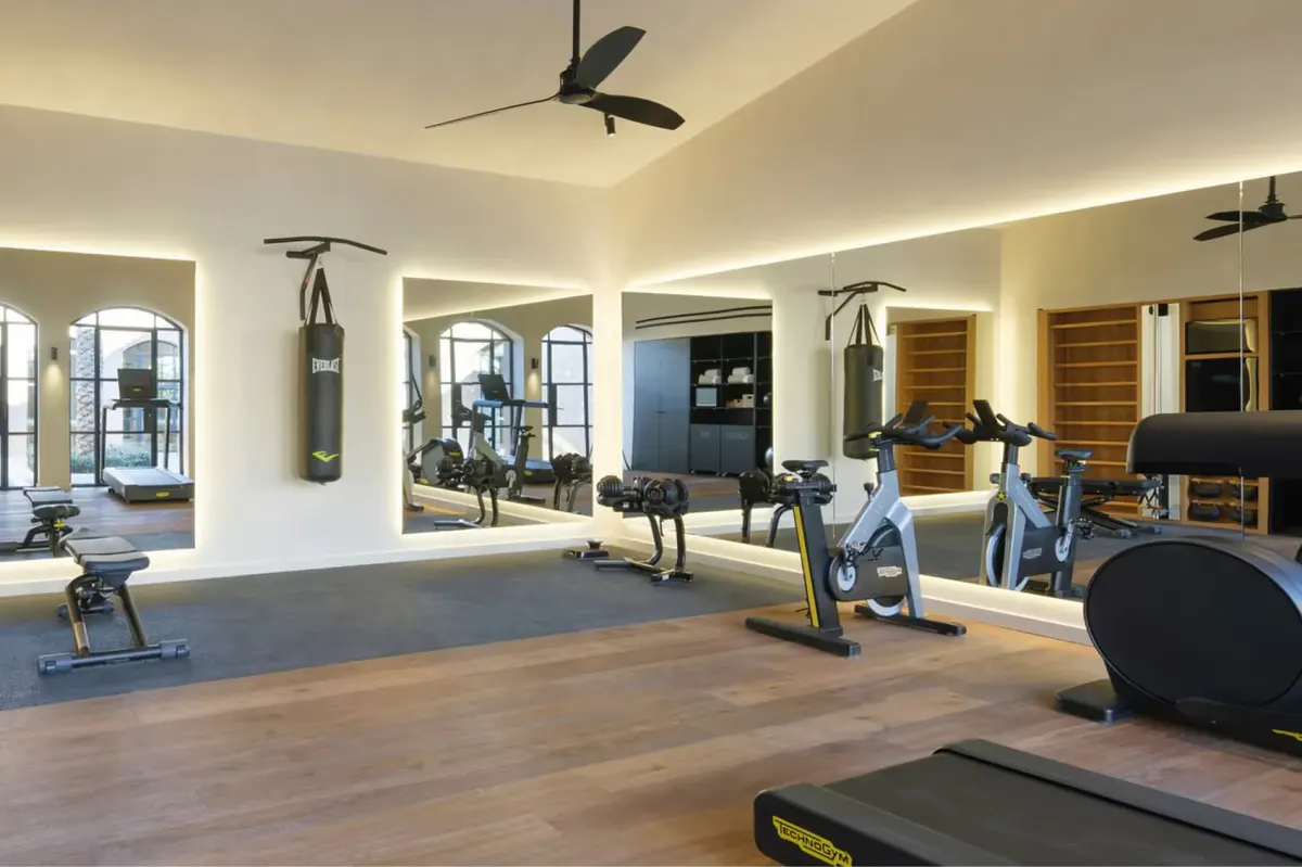 Wellness facility interior with contemporary design elements