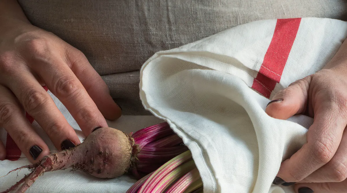 Close-up of hands holding a white ceramic dish with food