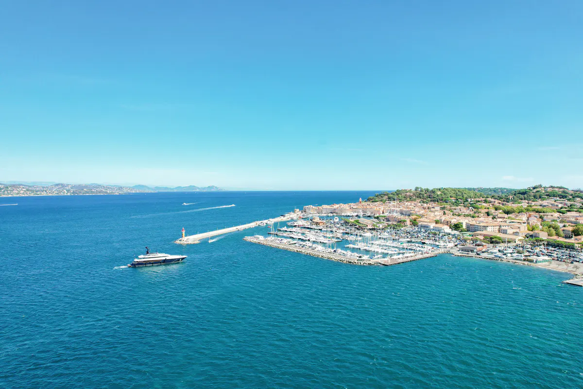 Coastal peninsula from aerial perspective with turquoise waters