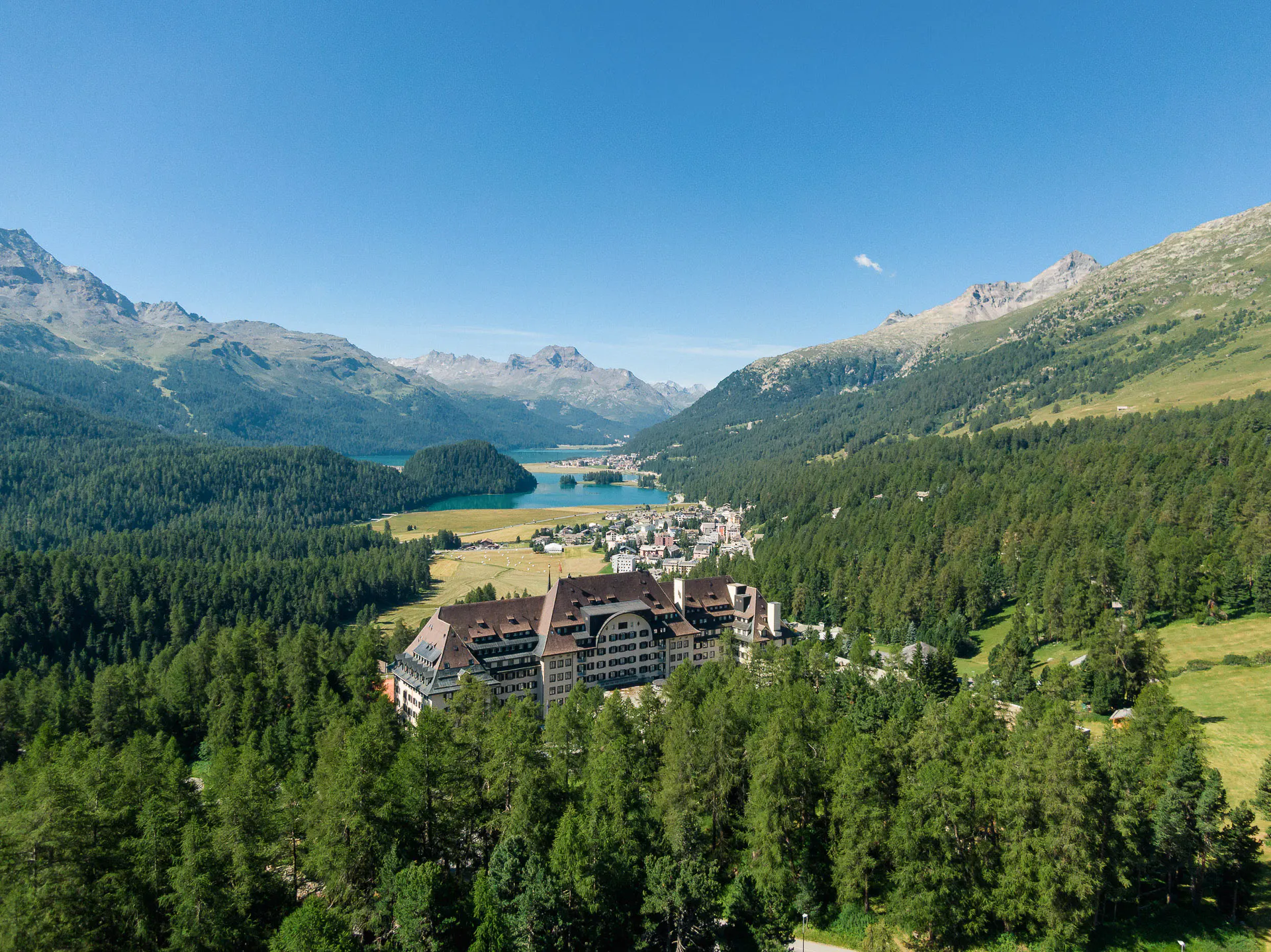 The Engadine lakes and peaks above St. Moritz